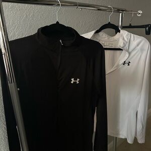 Under Armour Black and White Long Sleeve Shirts